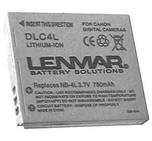 Батарея аккумуляторная Li-ion Lenmar DLC4L (Canon NB-4L) 3.7B 760mAh