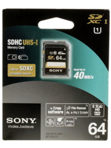 Карта памяти SDXC 64Gb Sony UHS-I R:40 SF64UYТ