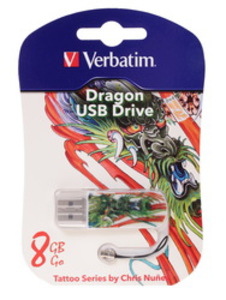 Память USB Flash Verbatim Tattoo Edition «Дракон» 8 Гб
