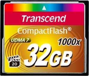 Карта памяти Transcend Compact Flash 32GB 1000x TS32GCF1000