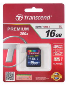 Карта памяти SDHC 16Gb Transcend Class 10 (TS16GSDU1) UHS-I R:45 W:25