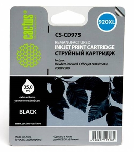 Картридж Cactus 920XL CS-CD975 Чёрный 1250 стр для HP Officejet 6000/6500/7000/7500