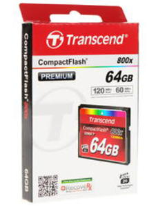 Карта памяти Compact Flash 64GB Transcend 800X TS64GCF800