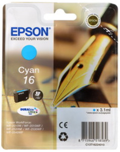 Картридж струйный Epson T16 голубой
