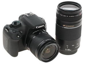 Цифровой фотоаппарат Canon EOS 1200D Kit 18-55mm DC + 75-300 DC черный