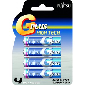 Батареи щелочные Fujitsu LR6GPLUS(4B), серии G plus, типа АА, 4 шт, (в блистере)