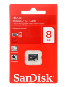 Карта памяти SanDisk microSDHC 8Gb class 4 SDSDQM-008G-B35