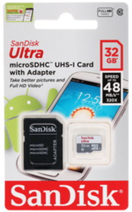 Карта памяти SanDisk ULTRA Android microSDHC 32 Гб class 10 UHS-I (U1) R:48 W:10 SDSQUNB-032G-GN3MA