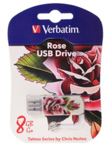 Память USB Flash Verbatim Tattoo Edition «Роза» 8 Гб