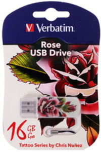 Память USB Flash Verbatim Tattoo Edition «Роза» 16 Гб