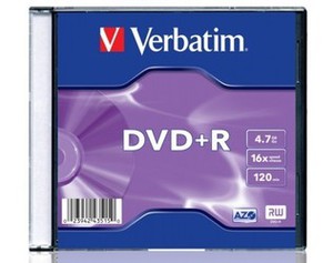 DVD-диск Verbatim DVD+R 4.7Gb 16x 1шт
