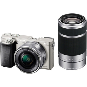 Цифровой фотоаппарат Sony Alpha A6000 Double Kit 16-50+55-210 (ILCE-6000YS) серебристый