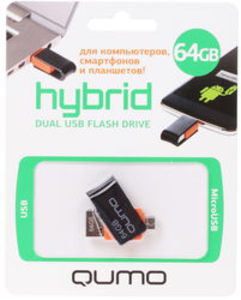 Память USB Flash Qumo Hybrid 64 Гб