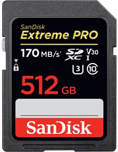 Карта памяти 512Gb SDXC Sandisk Extreme Pro Class 10 UHS-I U3 (SDSDXXY-512G-GN4IN)