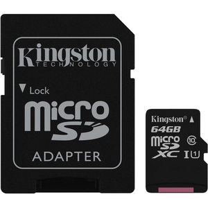 Карта памяти microSDXC 64Gb Kingston Class 10 UHS-I SDC10G2/64GB с переходником под SD
