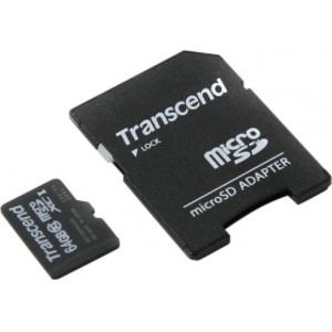 Карта памяти microSDXC 64Gb Transcend Class 10 UHS-I TS64GUSDXC10 с переходником под SD