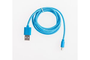 Кабель Prolike USB - 8 pin нейлоновая оплетка, 1,2 м, голубой  ( Lightning )