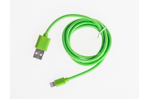 Кабель Prolike USB - 8 pin нейлоновая оплетка, 1,2 м, зеленый  ( Lightning )