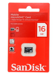Карта памяти microSDHC 16GB SanDisk Class4 без адаптера (SDSDQM-016G-B35)