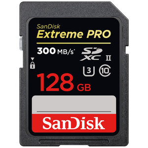 Карта памяти SDXC 128Gb SanDisk Class10 ExtremePro 300MB/s UHS-II (SDSDXPK-128G-GN4IN)