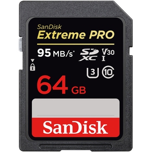 Карта памяти SDXC 64Gb SanDisk Extreme Pro Class 10 UHS-I U3 R:95 W:90 SDSDXXG-064G-GN4IN
