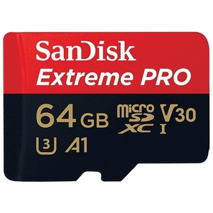 Карта памяти microSDXC 64Gb SanDisk Extreme Pro 100Mb/s A1 V30 U3 / SDSQXCG-064G-GN6MA