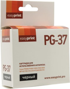 Картридж EasyPrint IC-PG37 для Canon PIXMA iP1800/2600/MP140/210/220/470/MX300/310, чёрный