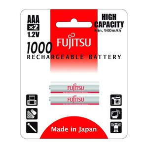 Аккумулятор Fujitsu HR-4UAEU(2B) ААА, 1000 мАч, 1.2В, 2 шт (в блистере)