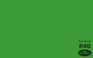 Фон бумажный Savage 46-1253 WIDETONE TECH GREEN цвет "Хромакей Зеленый" RGB 54-156-71, 1,35 х 11 метров
