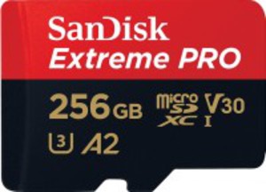 Карта памяти 256Gb microSDXC Sandisk Extreme Pro Class 10 UHS Class 3, UHS-I + адаптер (170/90 Mb/s) SDSQXCZ-256G-GN6MA