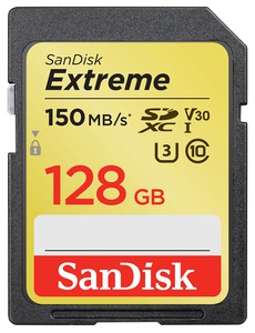Карта памяти 128Gb SanDisk Extreme SDXC Class 10 (SDSDXV5-128G-GNCIN)