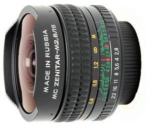 Объектив Зенит Зенитар-C Canon 16mm F2.8 Fisheye