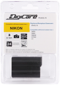 Аккумулятор DigiCare PLN-EL15 (Nikon EN-EL15) для D600, D800, D800E, D7000, Nikon 1 V1