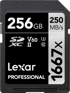 Карта памяти Lexar Professional 1667x SDXC™ UHS-II Card SILVER Series - 256GB (LSD256CB1667)