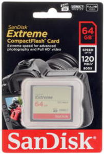Карта памяти CF 64GB SanDisk Extreme 120MB/s R:120 W:85 SDCFXSB-064G-G46